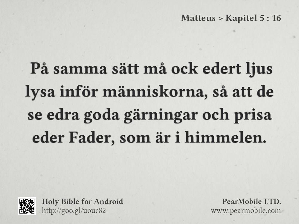 Matteus, Kapitel 5:16